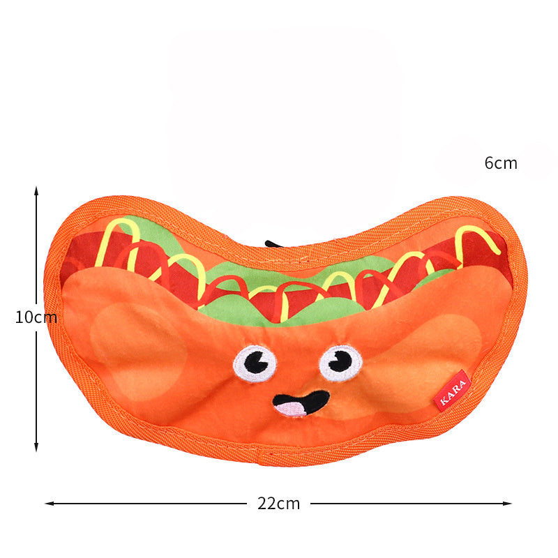 Hamburger Crinkle Squeaky Dog Toy – Durable No-Stuffing Chew Toy for Puppies & Small, Medium, Large Dogs