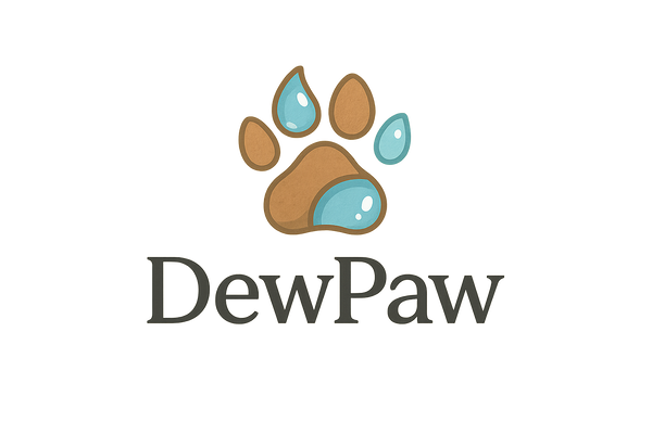 create logo for Dewpaw in text and with paw and dew together