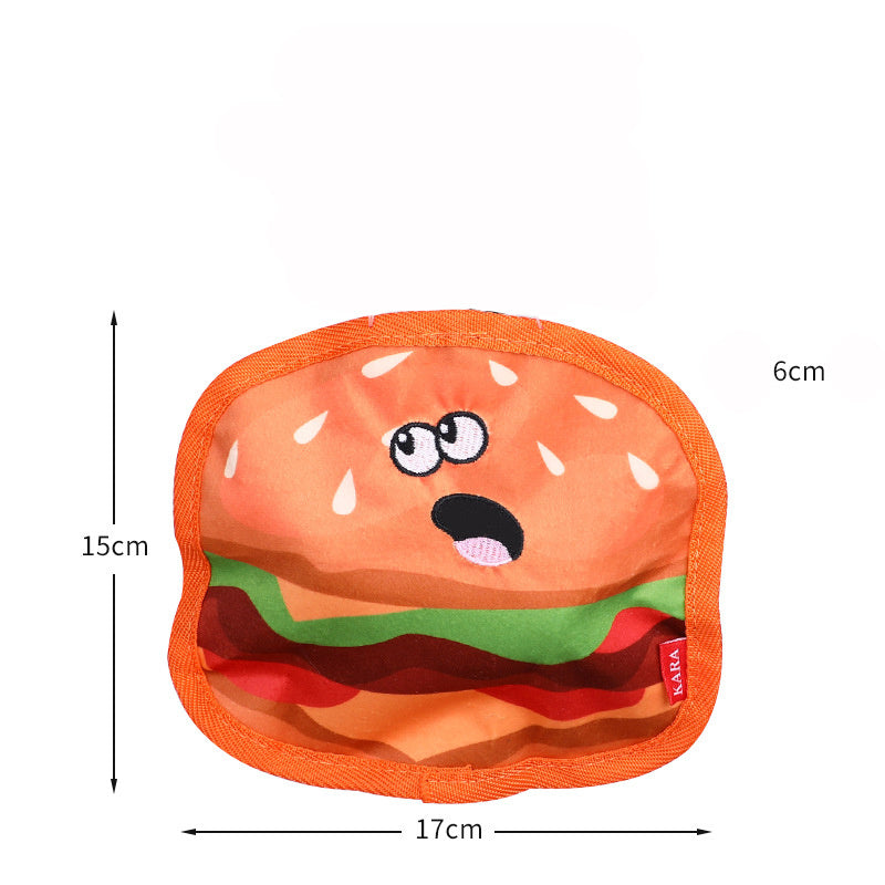 Hamburger Crinkle Squeaky Dog Toy – Durable No-Stuffing Chew Toy for Puppies & Small, Medium, Large Dogs